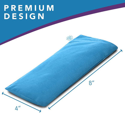 Lotus Lavender Eye Pillow - Weighted Mask for Yoga & Sleep | NOLAVA Sleep & Wellbeing App included; warm or cool headache relief; organic cotton, lavender-flaxseed fill.