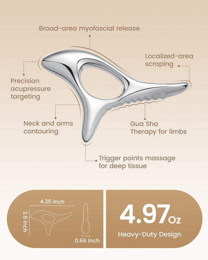 lifechill Trigger Point Massage Tools Pain Relief Deep Tissue, FSA Eligible | Metal Gua Sha Fascia Release Tools, Muscle Scraper Acupressure Tool for Pressure Point Massage, Lymphatic Drainage Massager