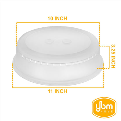 YBM HOME Microwave Splatter Cover Keeps Your Microwave Spotless During Food Heating, Anti-Splatter Plate Lid Cover, BPA Free and Dishwasher Safe (1, 2.5x10x9)