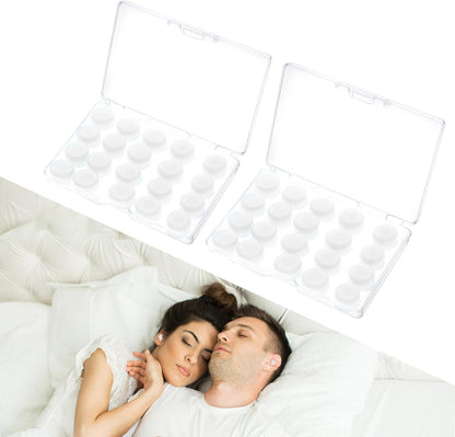 40 PCS Silicone Earplugs, Ear Plugs Silicone, Soft Moldable Ear Plugs for Sleeping, Noise Cancelling Reduction Earplugs for Swimming, Travel, Snoring, Concerts, Studying, Airplane, Motorcycle, Clear