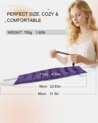 COMOIL Microwave Heating Pad for Neck and Shoulders Back with Handles,Heated Neck Wrap,Reusable Warmer,Moist Hot Packs,Microwavable Weighted Bag,Cold and Warm Compress