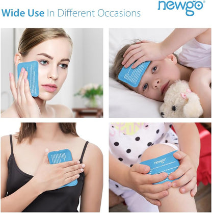 NEWGO Mini Ice Packs, Reusable Cold Gel for Pain Relief, 6 Pack