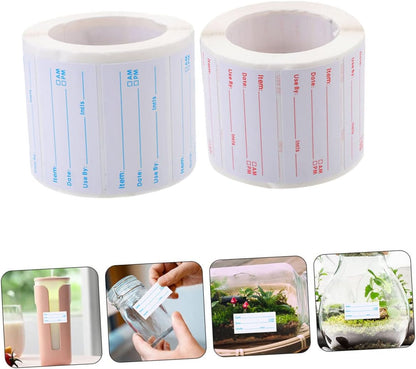 STOBOK 2rolls Writable Rotate Label Stickers Day Dots Food Labels Residue Permanent Adhesive Stickers