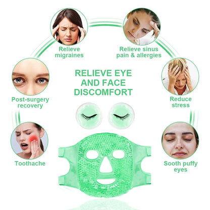 Cold Face Eye Masks Ice Face Mask Hot Cold Compress for Dark Circles, Puffiness, Migraines, Headache, Stress, Redness, Cooling Face Masks for Women Man, Skin Care