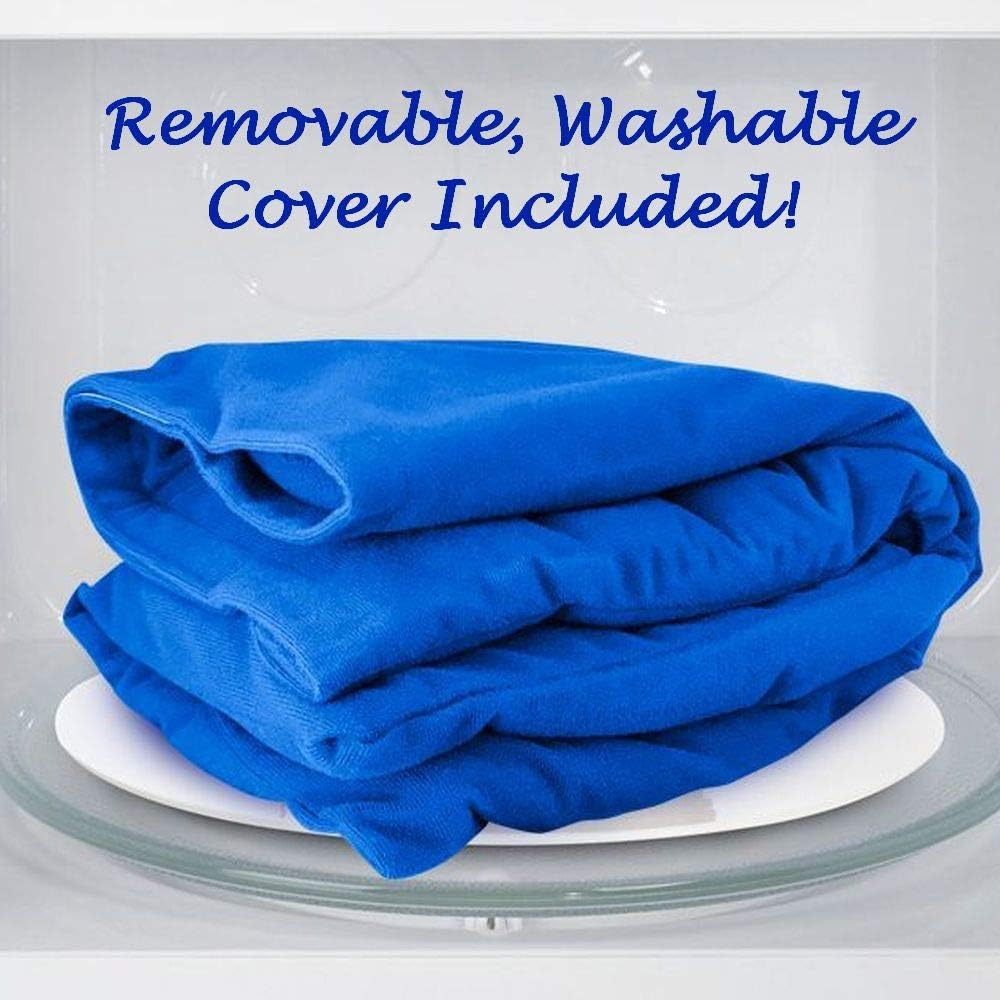 XL Microwavable Heating Pad with Cover Releases Moist Heat for Back Pain
