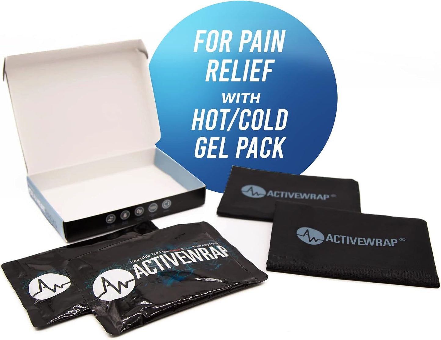 ActiveWrap Ultra Flex Ice & Heat Pack, Large (7" x 10") – Gel Ice Packs Reusable for Knee & Shoulder, Hot & Cold Therapy, Flexible No-Flow Gel, Includes Nylon Protective Pouch (2 Count)