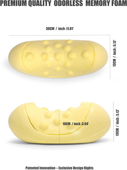 Bespilow Cervical Neck Pillow for Pain Relief, Dual-Layer Memory Foam Orthopedic Contour Pillow for Office,Travel, Ergonomic Neck Support for Back Sleepers,Cooling Breathable Case (US Design Patented)