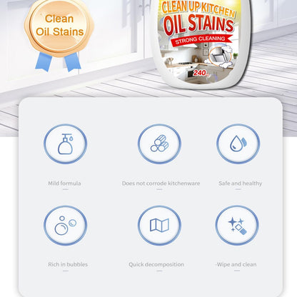 Clean Up Kitchen Oil Stains Spray, Kitchen Cleaner Spray, 8.45 oz | Heavy Oil Cleaner Stain, All-Purpose Cleaning Spray for Kitchens, Ovens & Countertops, Remover Stain