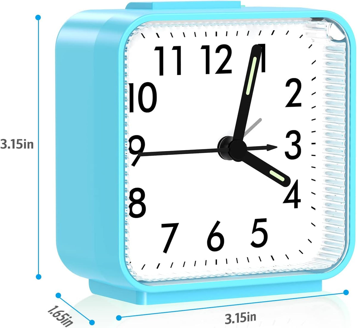 AMIR Silent Non Ticking Analog Alarm Clock, Battery Operated Small Clock