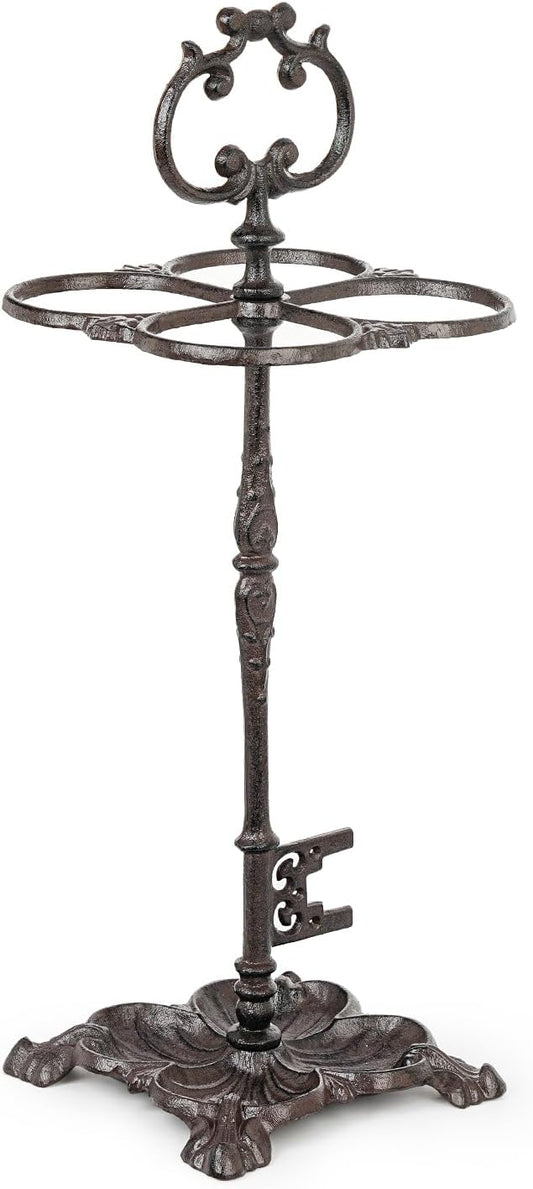 Sungmor Vintage Cast Iron Umbrella Stand - 23.7 Inches Tall | Heavy Duty Decorative Umbrella Holder for Entryway, Hallway & Office, Rustic Farmhouse Freestanding Metal Stand