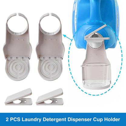 2Sets of Tide Compatible Iaundry Detergent Dispenser Cup Holders Iaundry Detergent Cup Holders with Drainage Pipes Drip Collectors Drip Catcher Organizer Clip Tight on Laundry Bottle Spouts