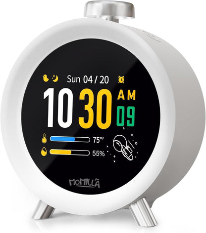 MOMILLA Alarm Clocks for Bedrooms, 2.8" Color Display, 4 Alarms Easy to Set