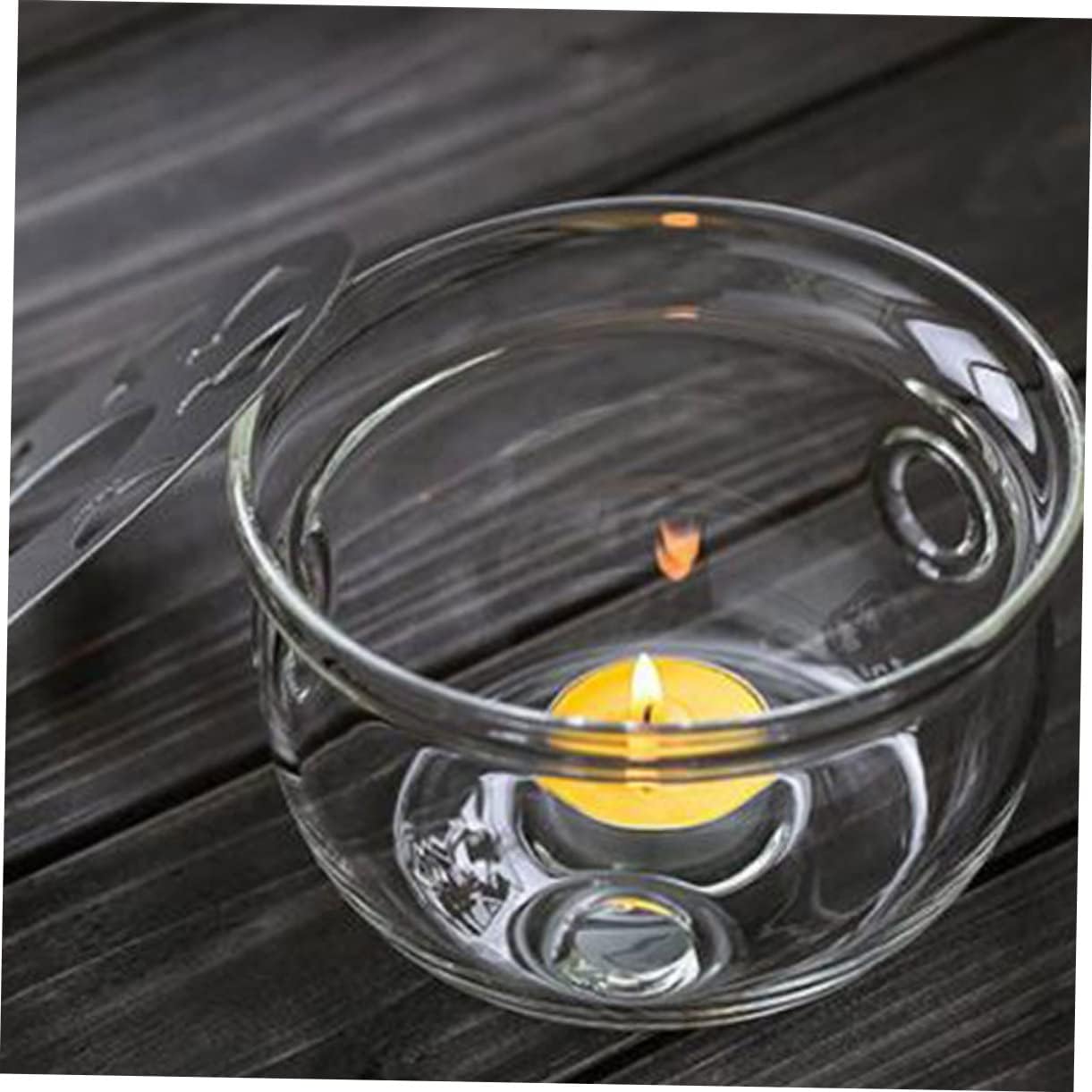 PRETYZOOM 1pc Creative Glass Base Heating Station for Tea Pot Stylish Insulated Furnace for Home Office Practical Tea Warmer No Candle Included