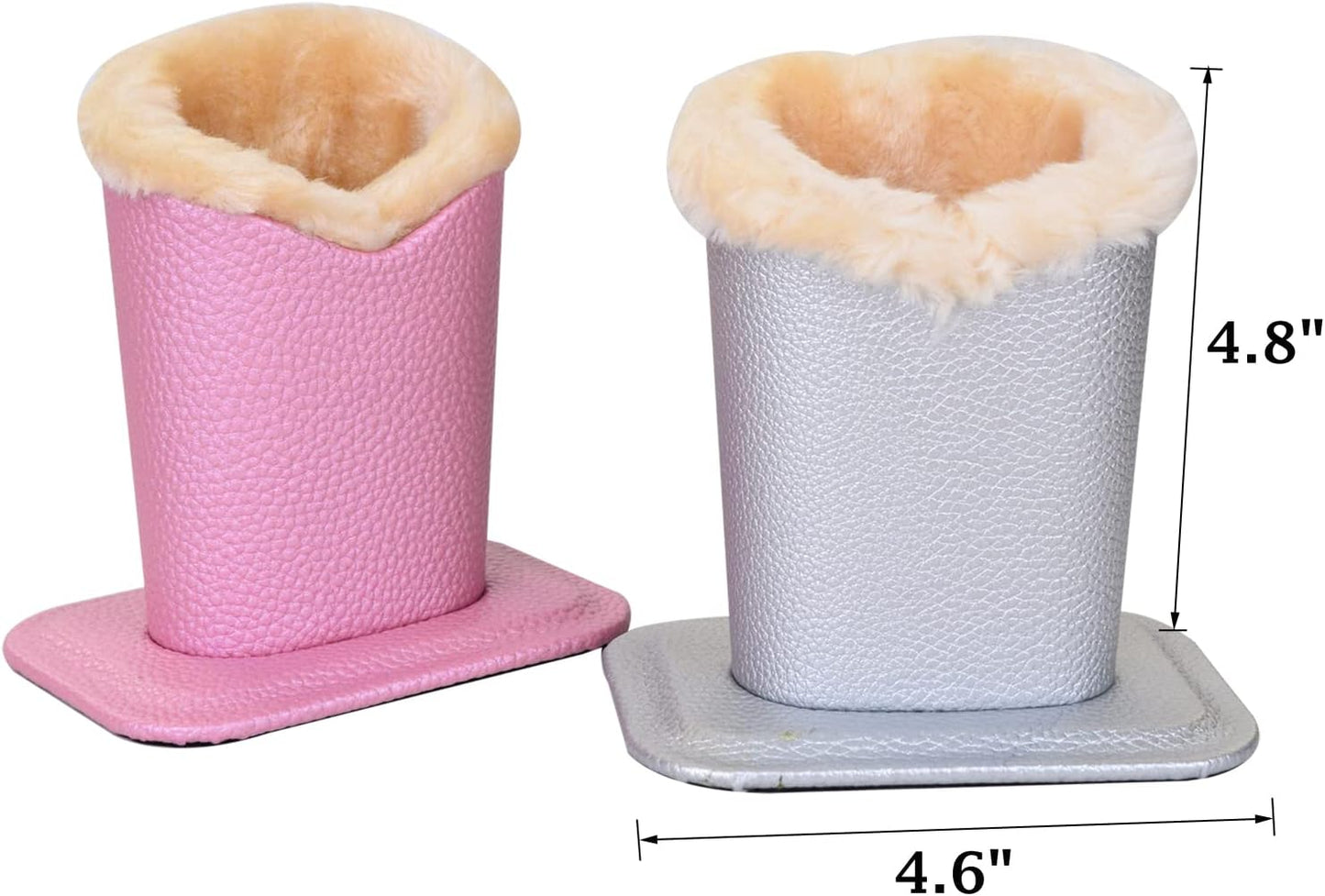 Baitaihem Pack of 2 Plush Lined Eyeglasses Holder Stand Protective Glasses Case For Desks Or Nightstands