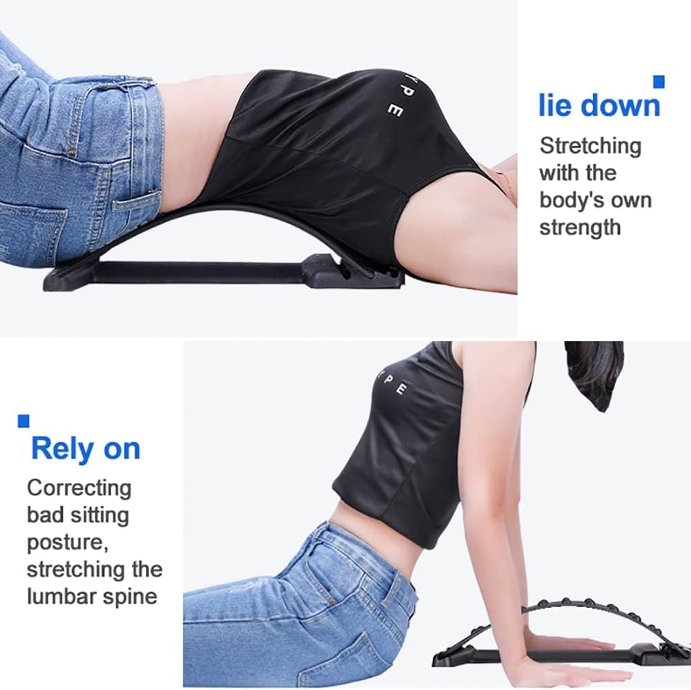 Back Magic Multi-Level Back Stretching Device，Back Alignment Device,Lumbar Stretcher Spinal, Lower and Upper Muscle Pain Relief(Black)
