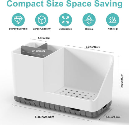 Toothbrush Holders for Bathroom Counter Organizer and Storage (White) | Easy To Clean, Drainage, Non-Slip, Detachable, Kids Electric Toothbrush and Toothpaste Holder for Bathroom