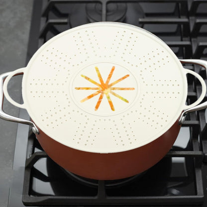 Silicone Spill Stopper Lid Pan Lid Multifunctional Double Handle Silicone Splatter Screen, Boil over Spill Stopper, White