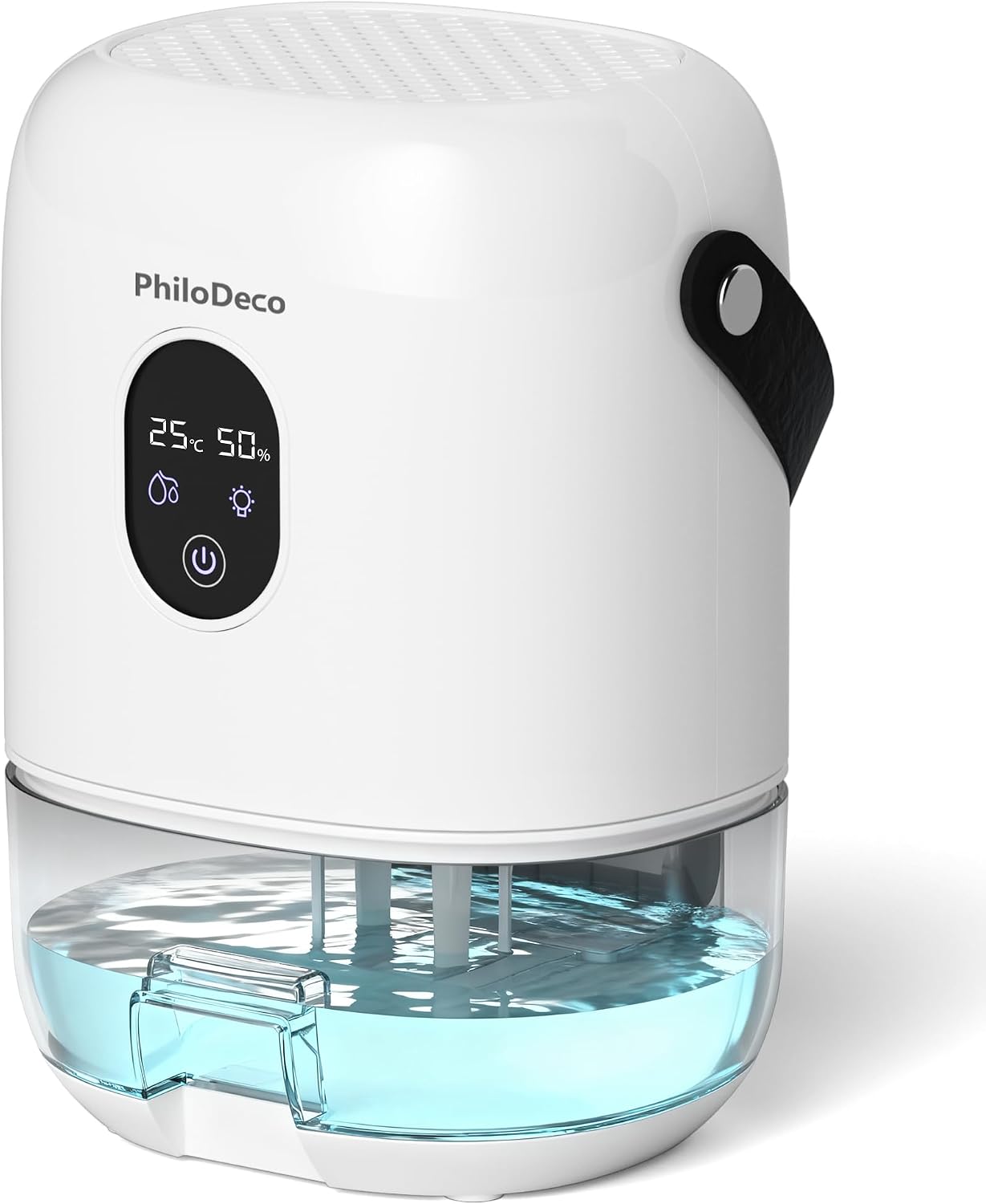 PHILODECO 35 OZ Dehumidifiers for Home(280 sq.ft), Ultra Quiet 25 dB for Bedroom & Bathroom with Auto Shut Off, Small Dehumidifiers for Closet, RV & Basement, 7 Colors LED Light, White