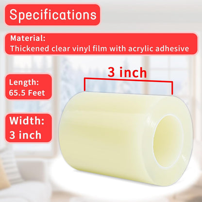 Window Sealing Tape, Window AC Insulation Tape, White 3 Inch x 65 FT | Waterproof Blocker for Cold Heat Air, Windproof, No Residue Strong adheisve