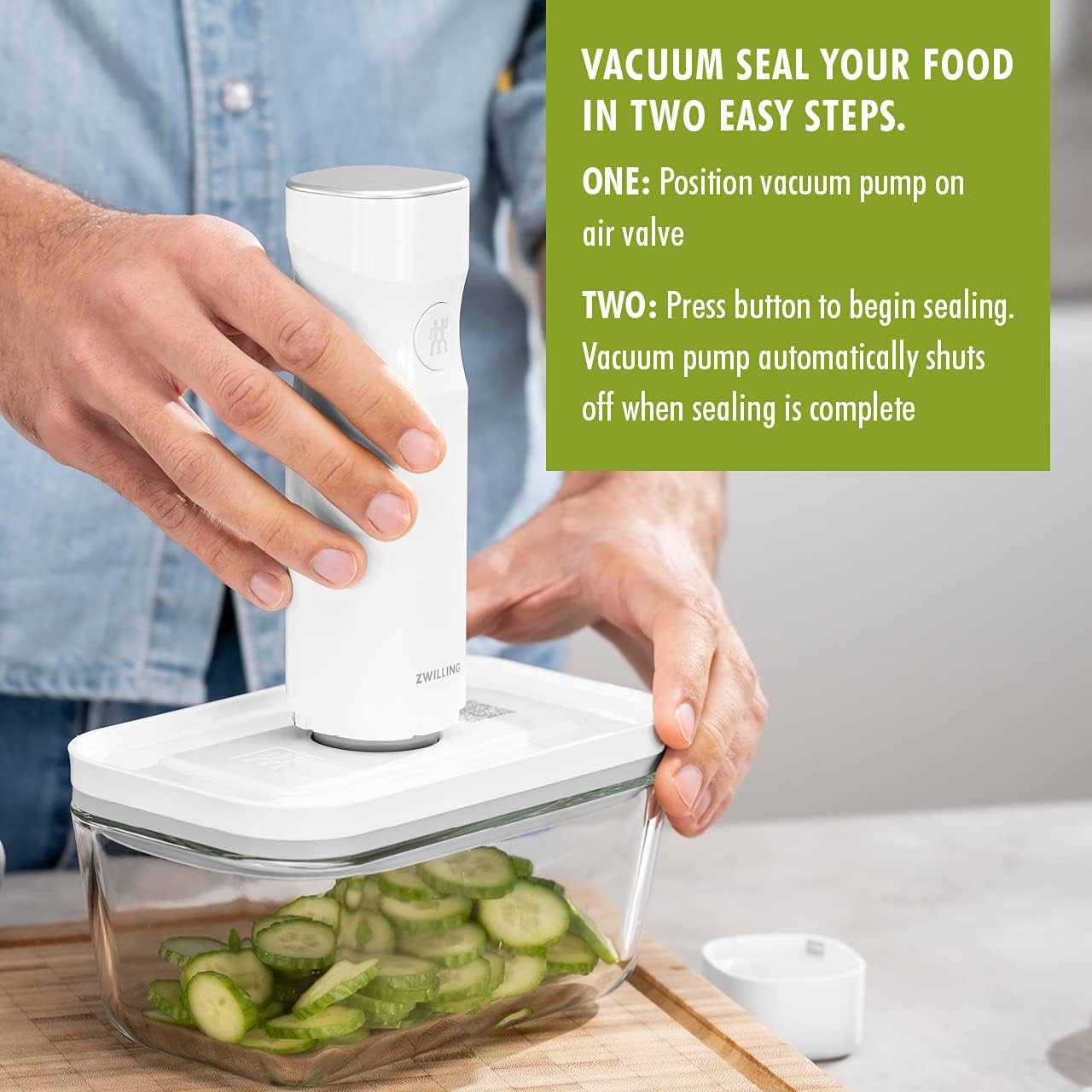 For food to stay fresh up to 5X longer, pump required (not included).