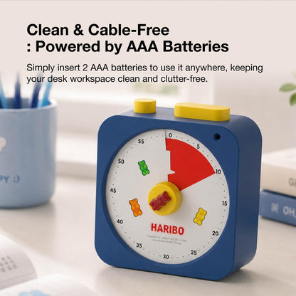 HARIBO Visual Timer for Kids, 60-Minute Silent Countdown Timer for ADHD