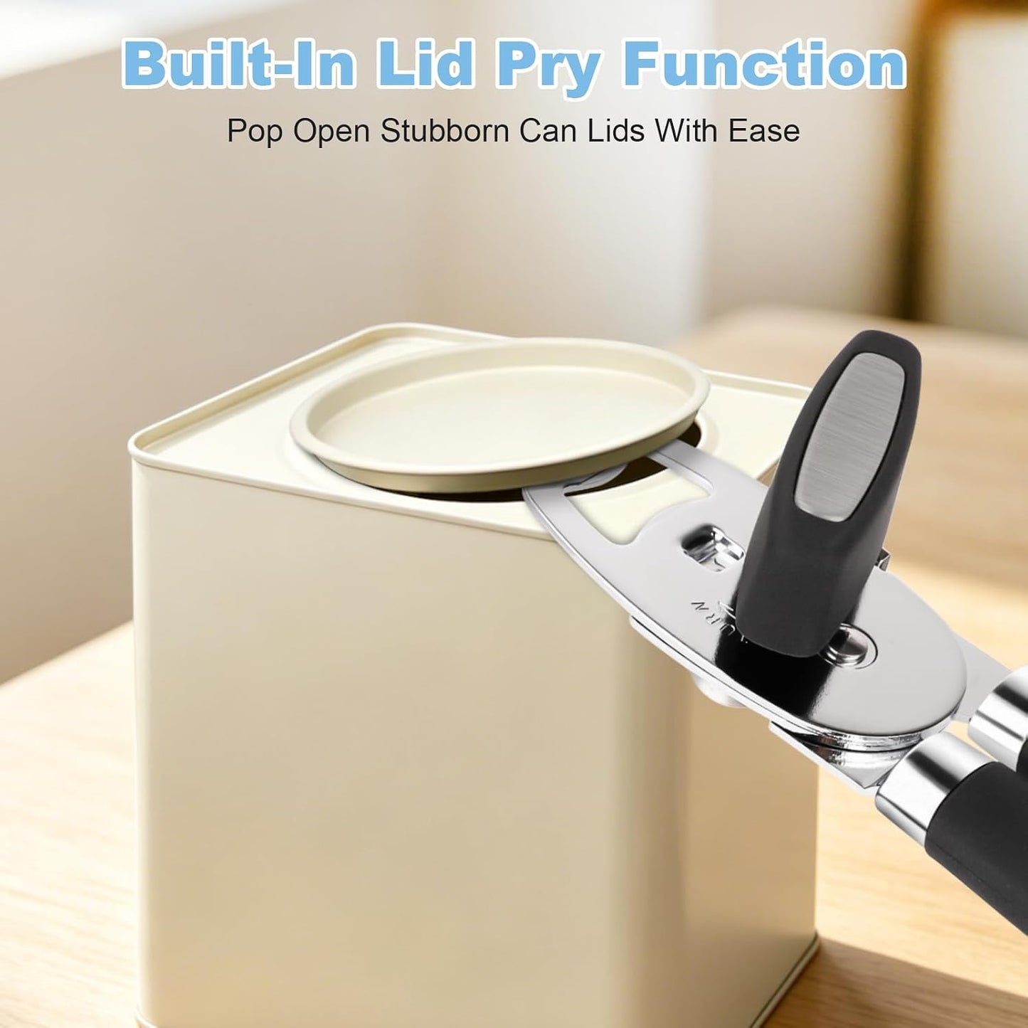 Can Opener Manual Heavy Duty Stainless Steel | with Magnetic Lid Lifter, Sharp Cutting Wheel, Soft Ergonomic Handle, Oversized Turn Knob, Multifunctional Kitchen Tool