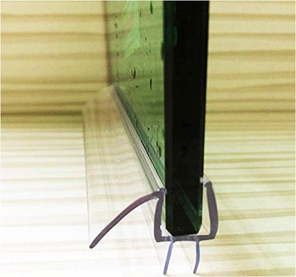 Frameless Glass Shower Door Sweep for 3/8" Glass, Bottom Seal with Drip Rail, 27.5" Long