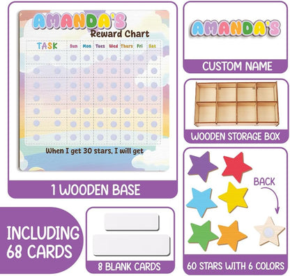 TinyKidz Wooden Daily Routine Chart 11x15, Schedule Board for Kids, Wooden Chore Chart for Kids, Responsibilities Chart for Toddlers, Morning Bedtime Routine for Toddlers