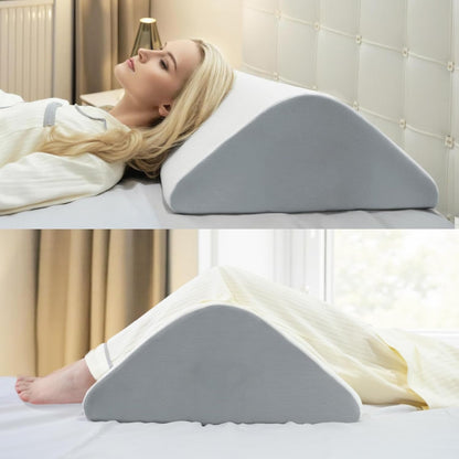 Knee Wedge Pillow for Leg Elevation, 6.3 Inch Triangle Design, Post Surgery Recovery Support, White