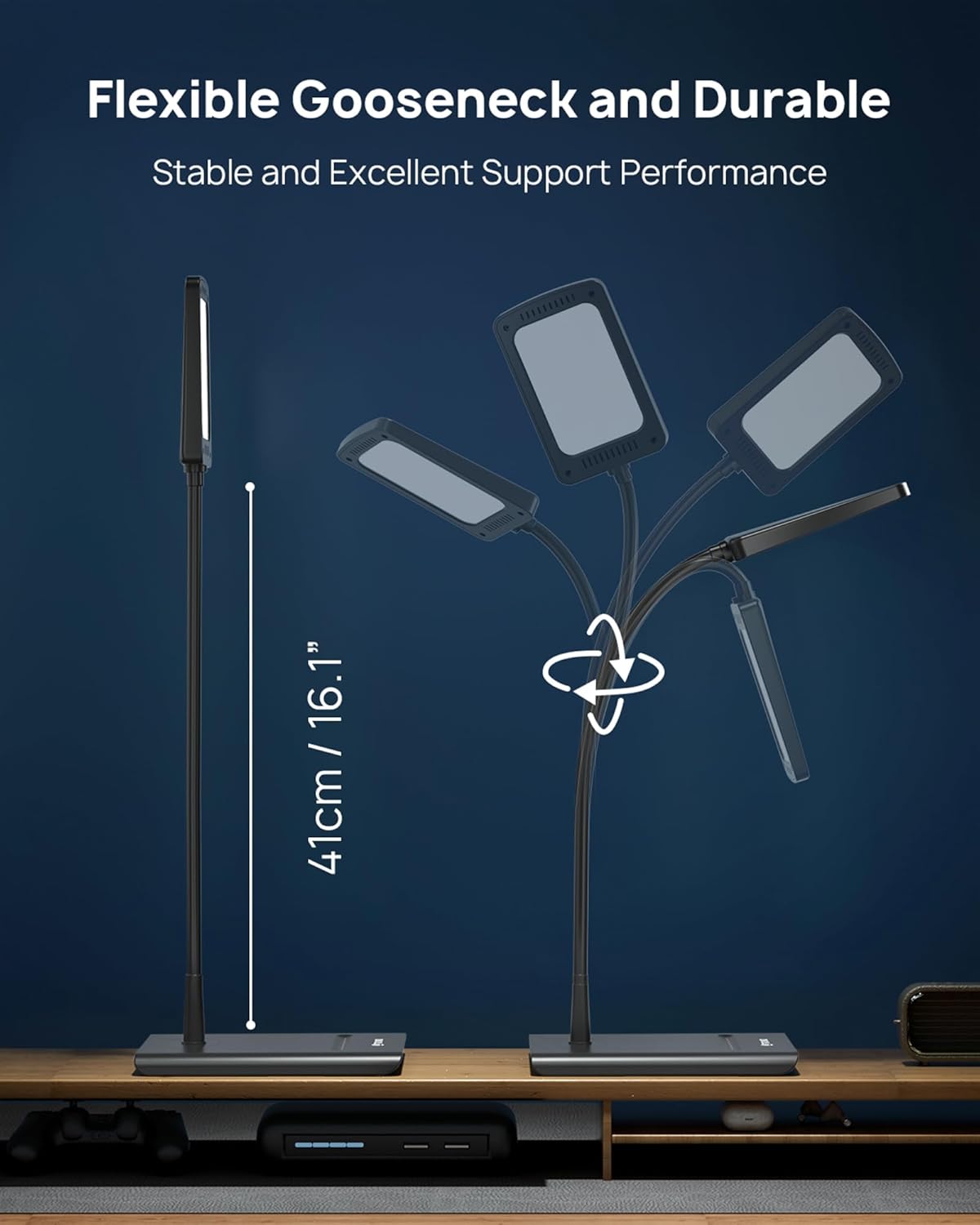 TROND Desk Lamp, Dimmable Eye-Caring Table Lamp, Memory Function, Black