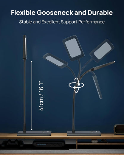 TROND Desk Lamp, Dimmable Eye-Caring Table Lamp, Memory Function, Black