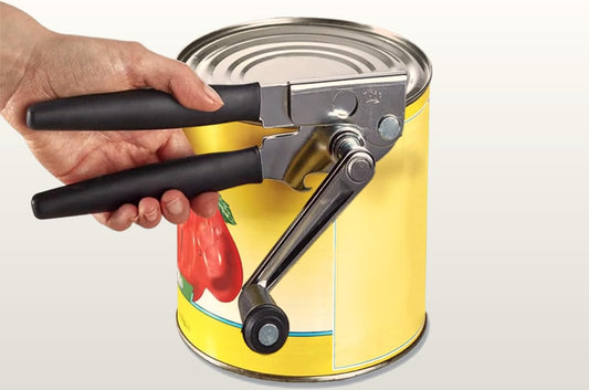 Heavy Duty Can Opener with Magnet – Commercial Can Opener Manual for Seniors & Arthritis - Hand Held, Folding Knob, Smooth Edge, Works on #10 Cans, for Restaurants
