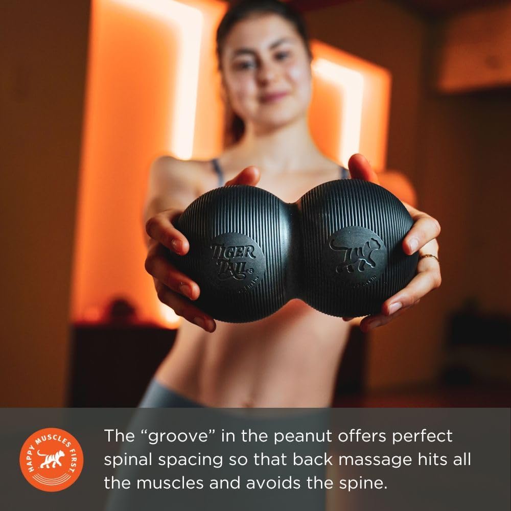 Tiger Tail Tiger Ball Large 8-Inch Long by 4.4-Inch High Peanut Foam Roller Double Ball: Self-Help Body Massage Tool for Trigger Points and Muscle Knots
