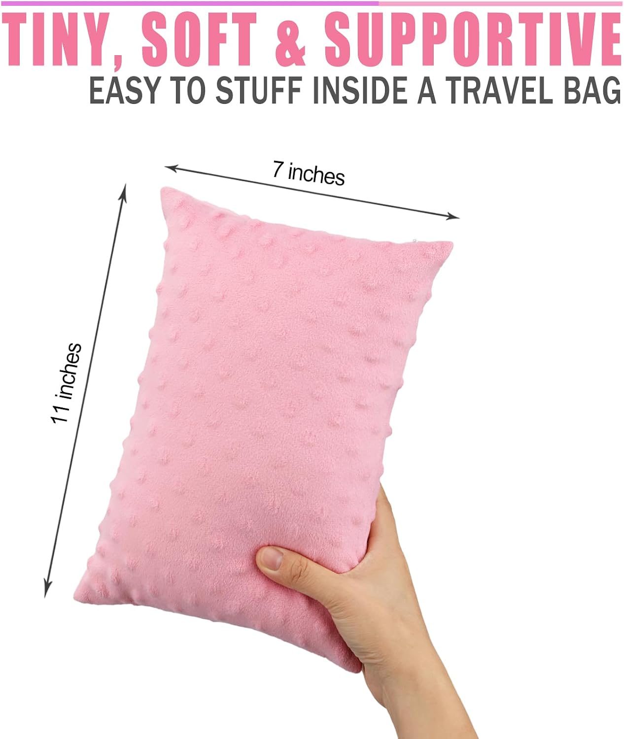 Small Neck Pillow for Recliner Chair Neck Support Pillows Pain Relief Plump Adjustable Filling Nap Airplane Sleeping Little Cushion Minky Dot Dark Gray