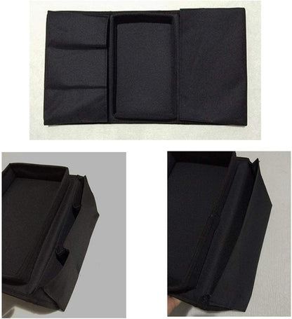 Sofa Armrest Organizer, Couch TV Remote Storage Organizer with Pockets for Recliner Armchair Snacks Glasses Smartphone Magazines Pouch (Black)