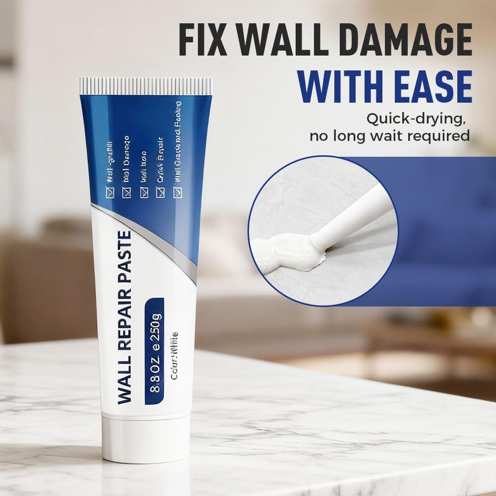 2026 New Wall Mending Agent,Drywall Patch Repair Kit with Scraper,White Spackle Wall Repair Paste Wall Repair Agent Tile Gap Filler for Holes & Cracks Nail Holes, Dents & Small Damage. (1 Pcs)