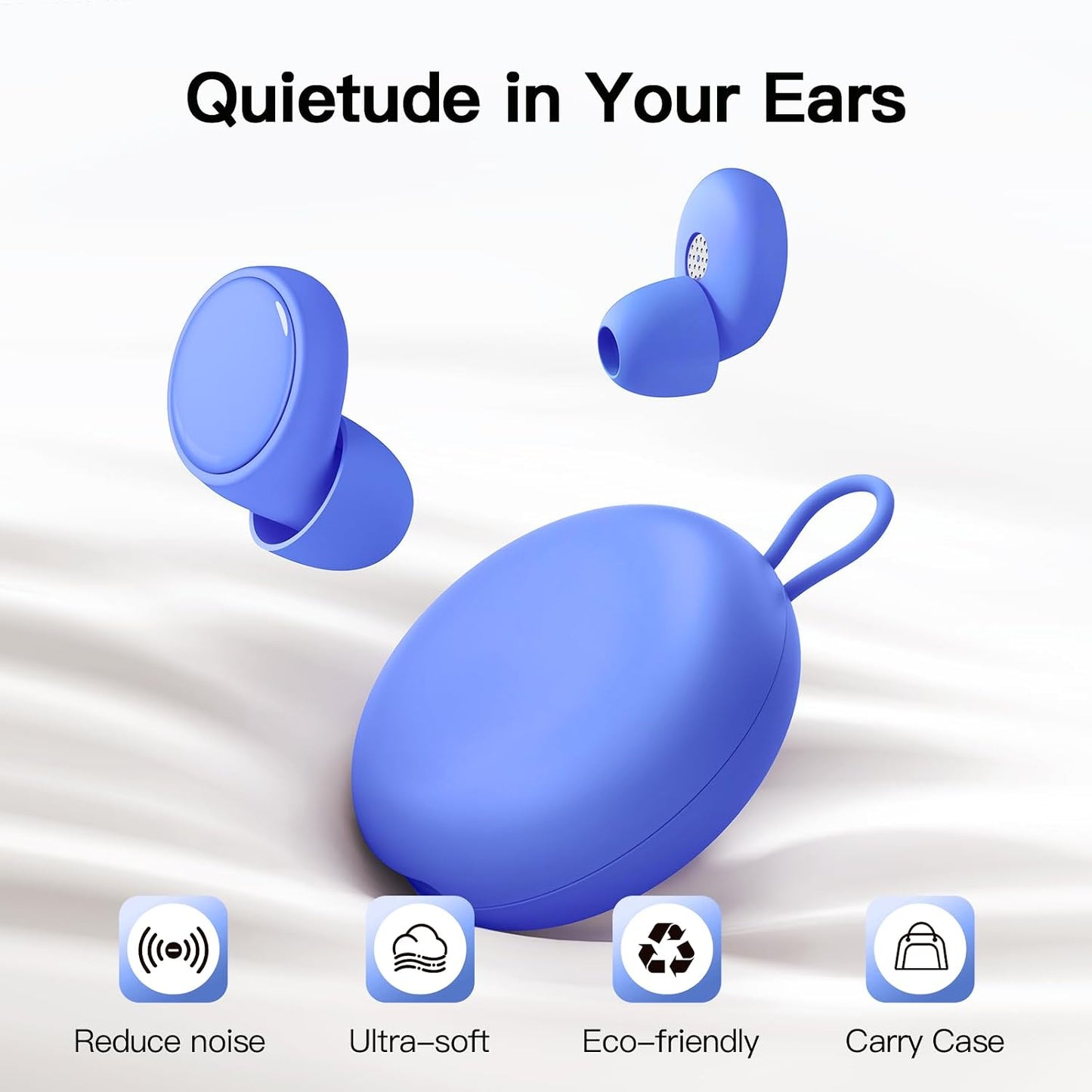 55dB Ear Plugs for Sleeping Noise Cancelling, Noise Reduction Earplugs for Sleep, Snoring, Side Sleepers, Reusable Hearing Protection Ear Plugs for Concerts, Airplane, Silicone Sleep Earplugs (Black)