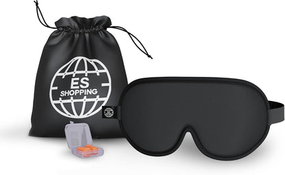 3D Sleep Mask -100% Blackout Sleep Mask, Memory Foam & Soft Cotton, Adjustable Headband, Ergonomic Design - Includes Soft Earplugs for Noise Reduction - Ideal for Travel & Restful Sleep
