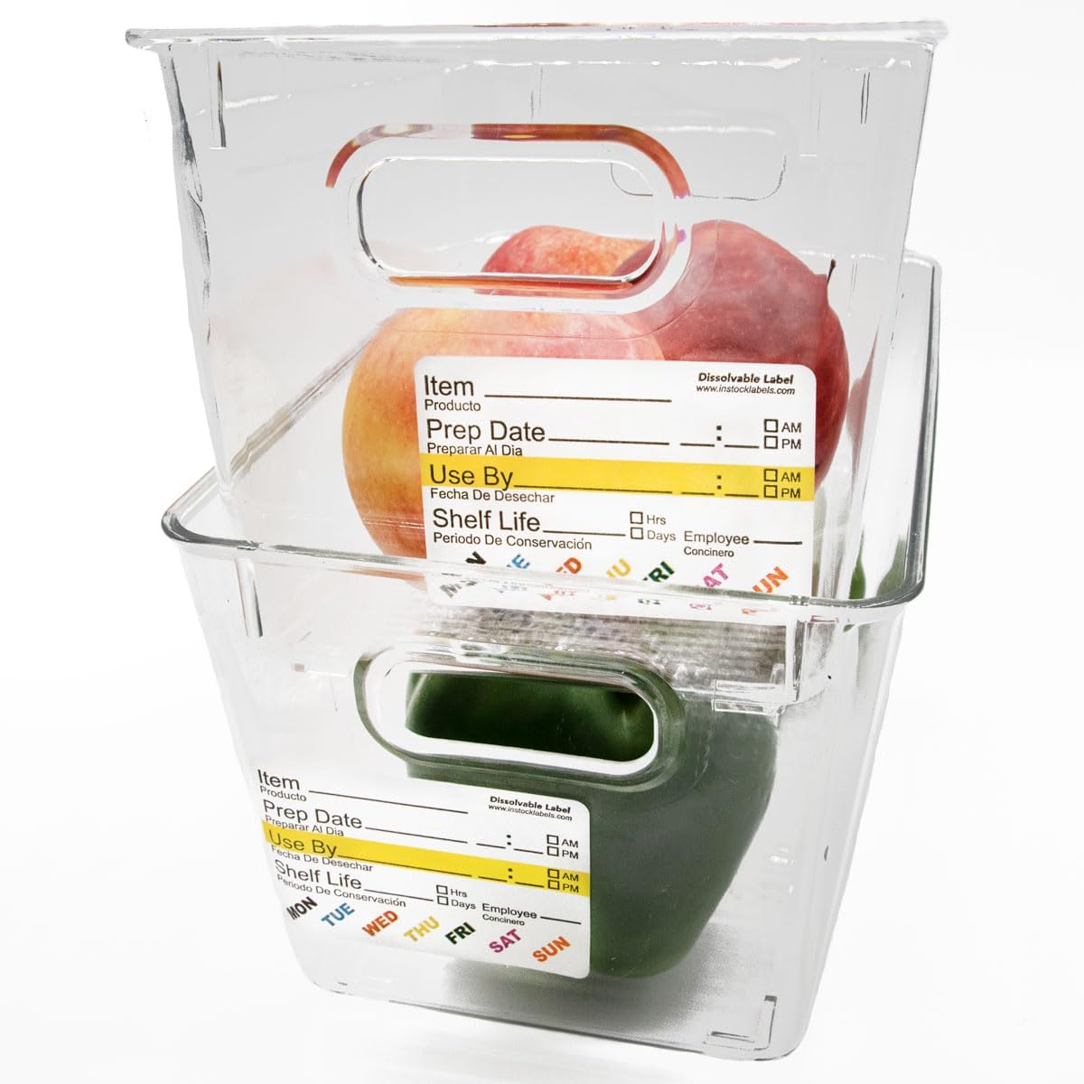 InStockLabels Dissolvable Food Rotation Labels, 2 x 3 Inch, 500 Labels | Rotation food stickers for kitchen and restaurant supplies, jars, containers, freezer storage, prep stations, and catering