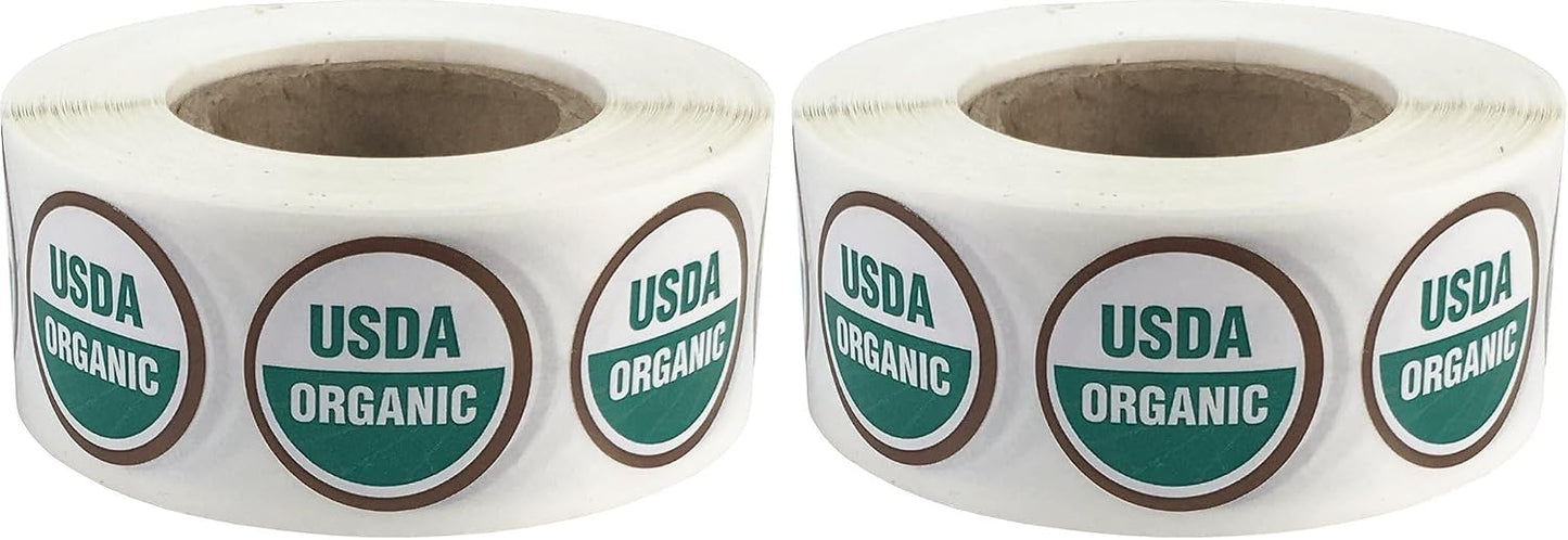 USDA Organic Labels 3/4 Inch Round Circle Dots 500 Adhesive Stickers