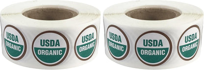 USDA Organic Labels 3/4 Inch Round Circle Dots 500 Adhesive Stickers