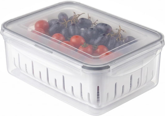 carrotez 11.4 Cup Produce Saver Container for Fridge with Colander 2.7L