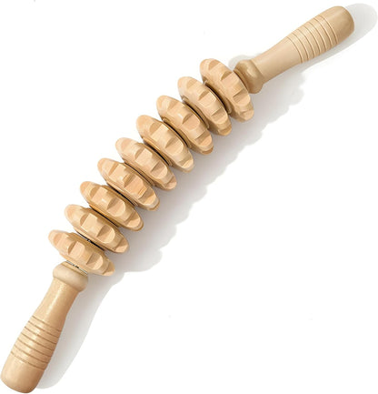 Manual Wood Therapy Massage Stick, Wooden Cellulite Muscle Roller for Legs | Body Sculpting, Lymphatic Drainage Massager, Wooden Massage Tools for Trigger Points Relief, Sore Muscle Recovery