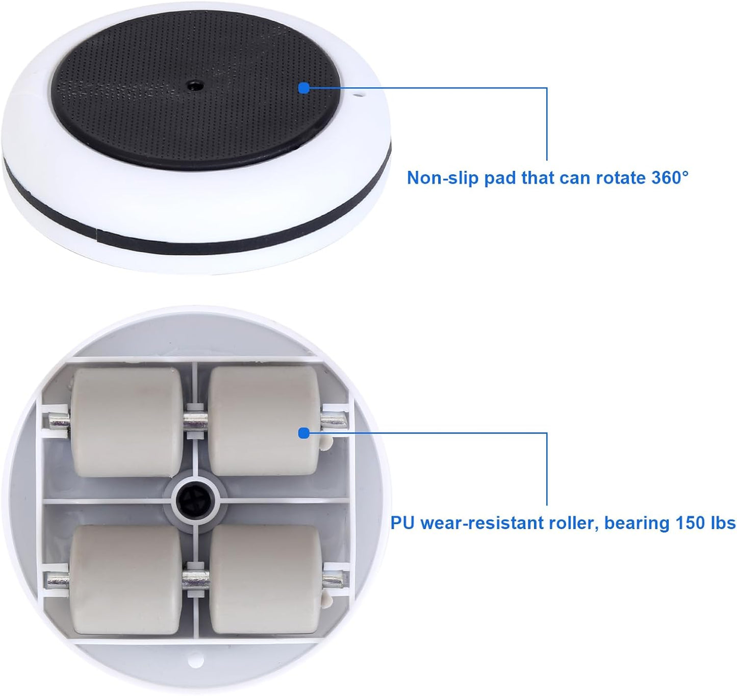 Heavy Duty Furniture Lifter 4 Appliance Roller 163 LBS Load Capacity Wheels + Adjustable Lifting Tool Lever Suitable Easy Safe Moving Sofas Couch Washer Dryer Refrigerator Bed