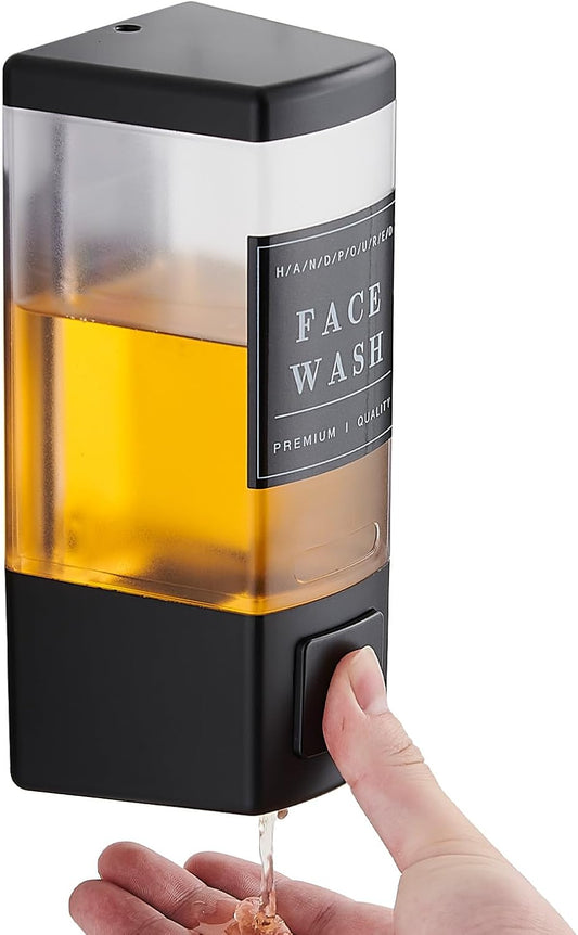 Pollock Shampoo and Conditioner Dispenser,Black 3 Chamber * 500ML | Shower Soap Dispenser Wall Mounted, Body Wash Dispenser No Drill,Refillable Shower Dispenser for Bathroom,Hotel,Public Place