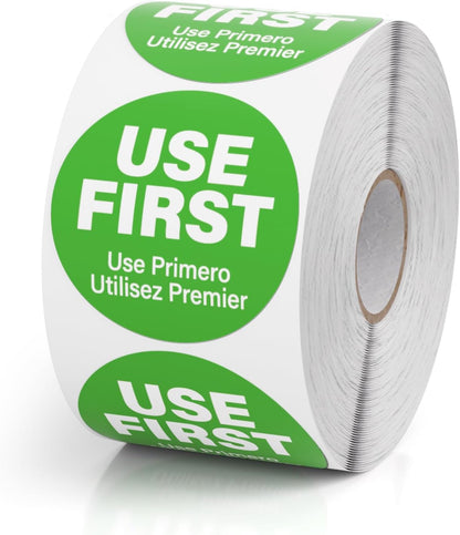 500Pcs Use First Stickers 1.5 Inch Food Service Labels Waterproof | Food Rotation Labels, Removable Stickers for Restaurant, Permanent Adhesive, FIFO Inventory Control, Containers