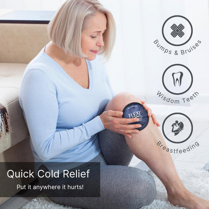 FlexiKold Gel Ice Pack Circles w/Straps (4 Pack) - Small Ice Packs, Reusable Ice Pack for Injuries, Ice Packs Reusable, Breastfeeding, Wisdom Teeth, Sinus Headaches - 6304-STRAP4PK by NatraCure