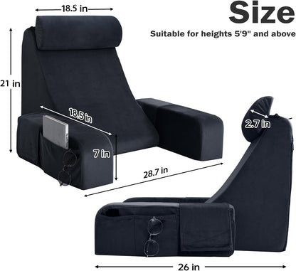 ENITYA 21" Reading Pillow for Bed with Firm Back Support & Big Pockets