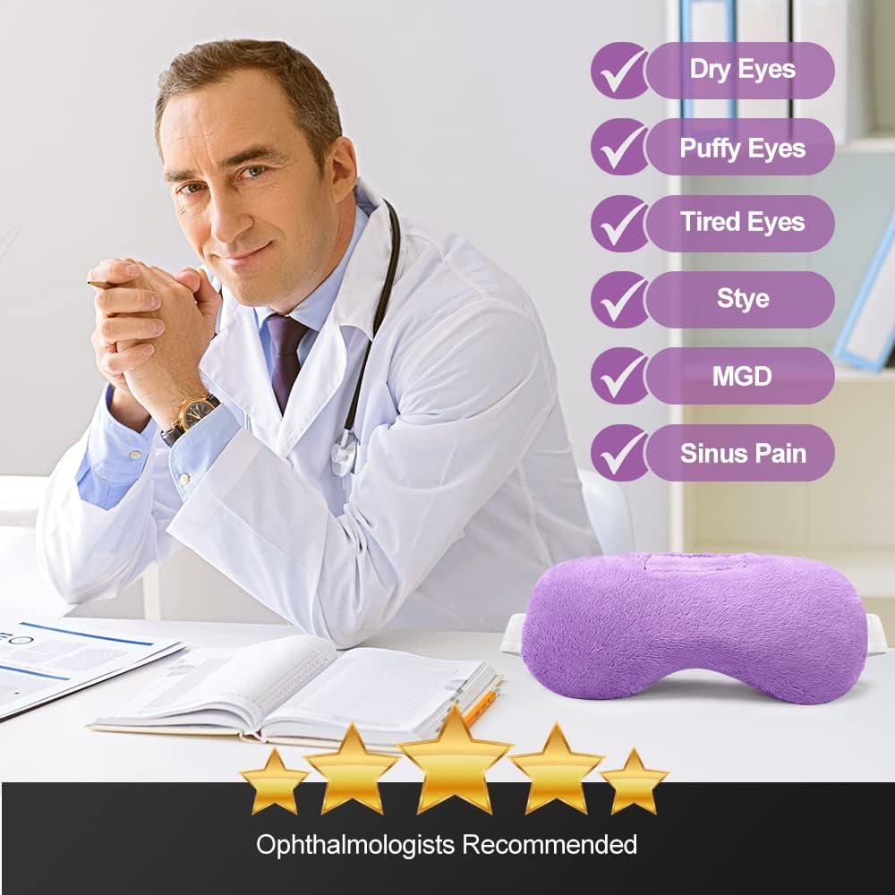 Umisleep Lavender Eye Mask, Weighted Heated Sleep Mask for Men Women, Grey