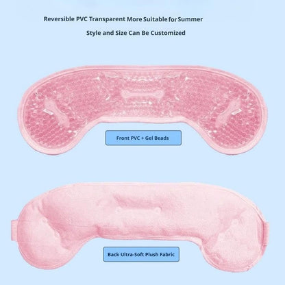 2pcs Cooling Eye Mask, Cold Eye Mask Ice Pack, Hot Cold Compress Head Wrap, Gel Bead Relief for Puffy Eyes Dark Circles (Blue)